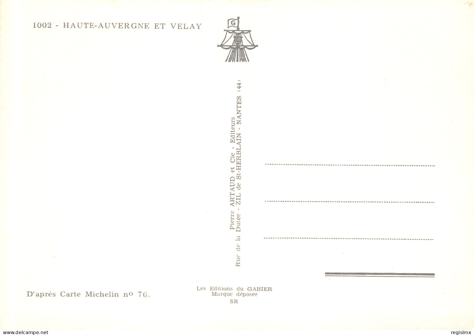 15-HAUTE AUVERGNE ET VELAY-N°T2654-B/0113 - Andere & Zonder Classificatie