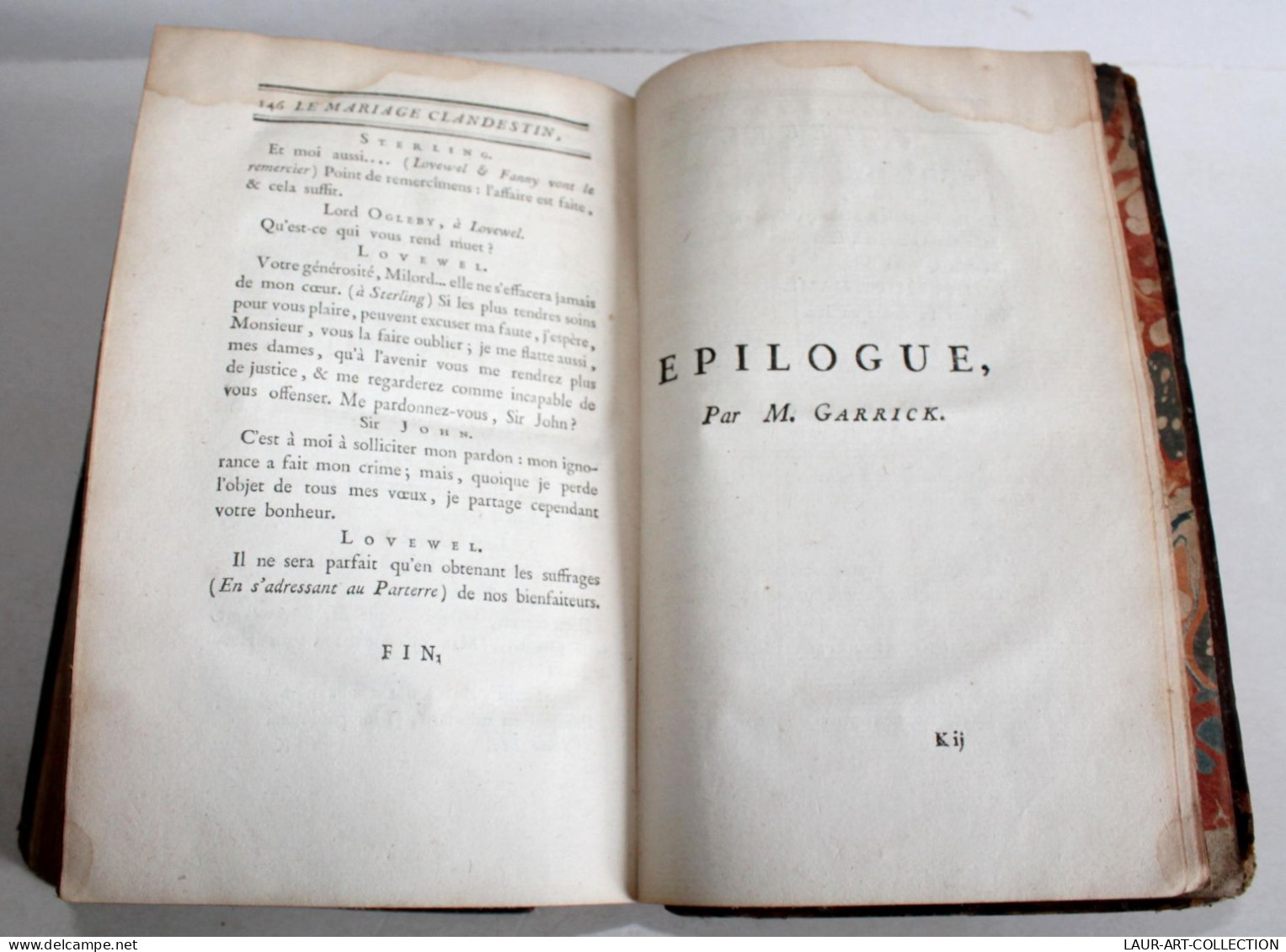 OEUVRES DE DAVID GARRICK ECUYER 8 PIECE THEATRE 1784 CYMON VALET MENTEUR LILLIPUT / LIVRE ANCIEN XVIIIe SIECLE (1303.32)