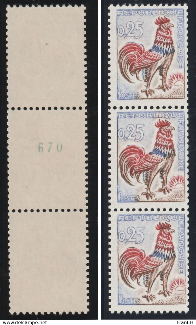 YT N° 1331c  N° Vert - Neuf ** - MNH - Cote 265,00 € - Unused Stamps