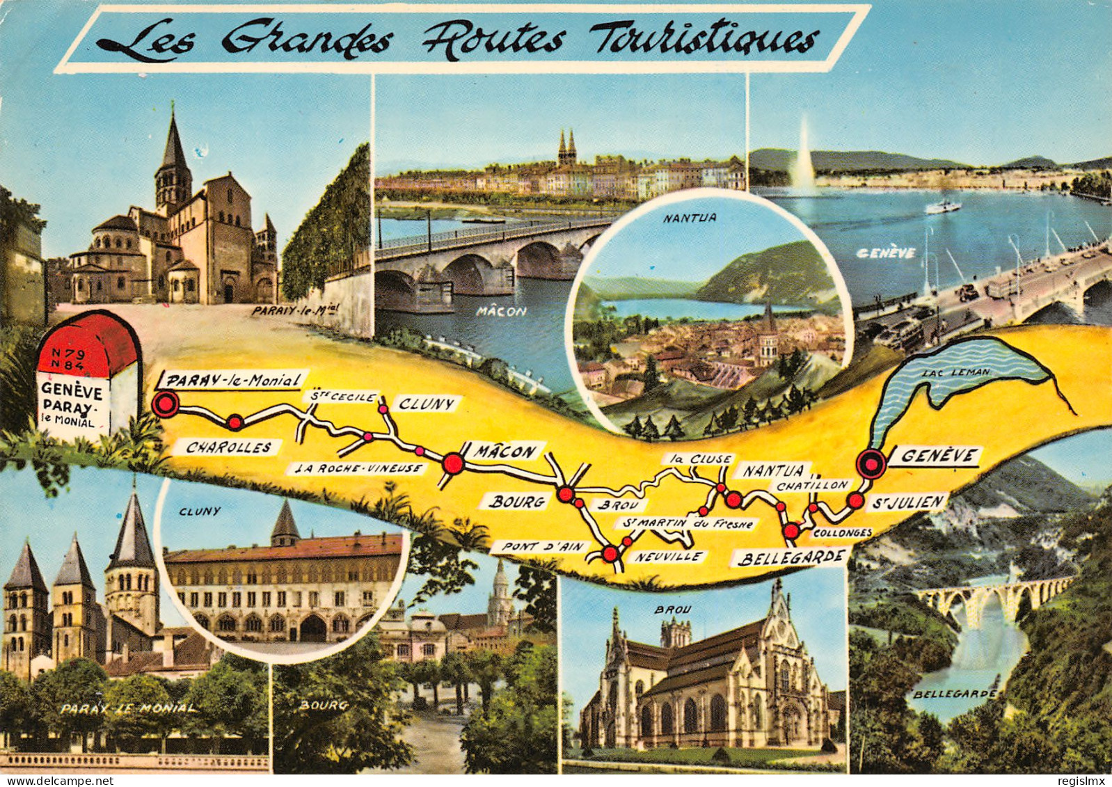 71-LES GRANDES ROUTES TOURISTIQUES GENEVE PARAY LE MONIAL-N°T2655-A/0075 - Other & Unclassified