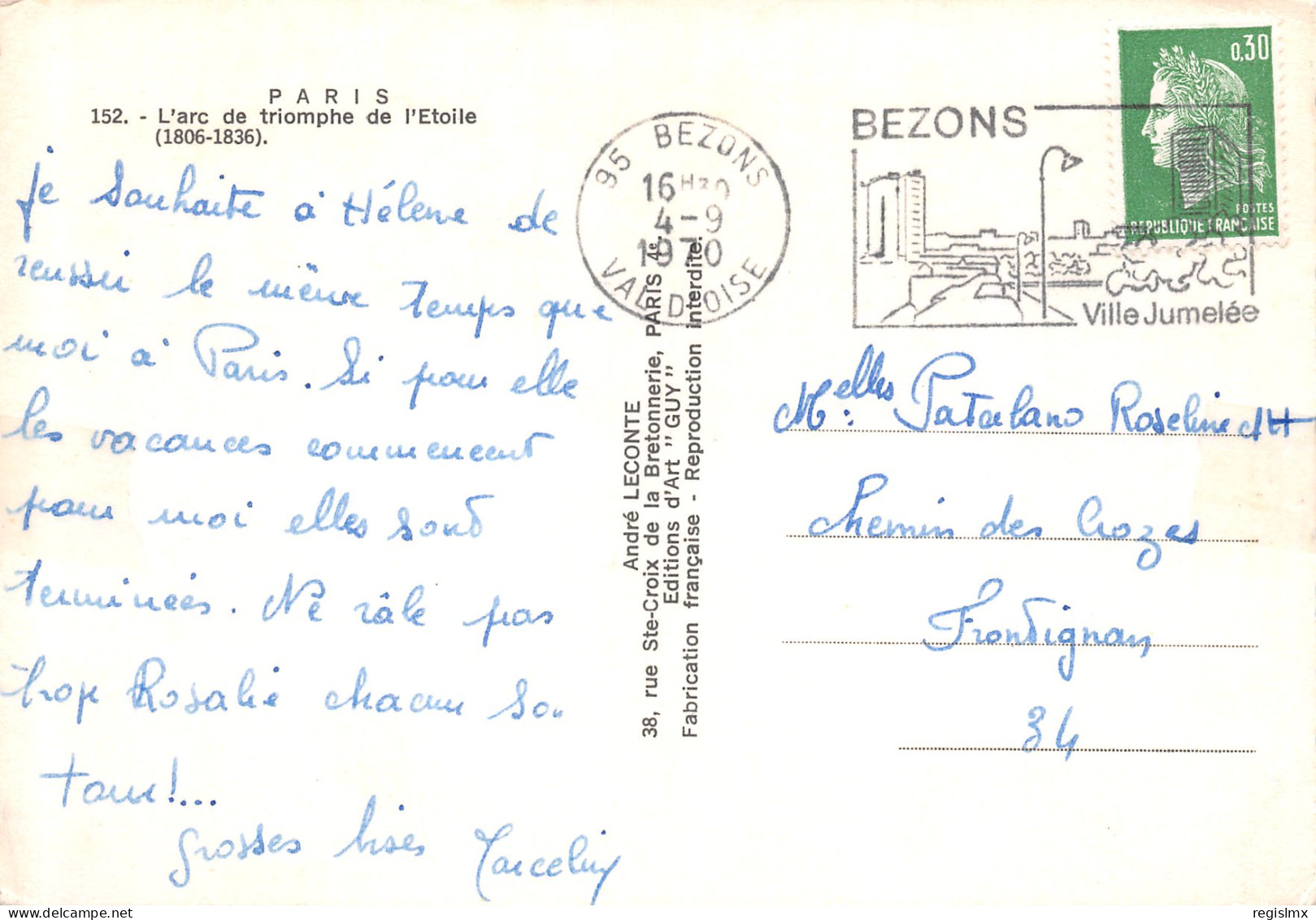 75-PARIS L ARC DE TRIOMPHE DE L ETOILE-N°T2655-D/0371 - Arc De Triomphe