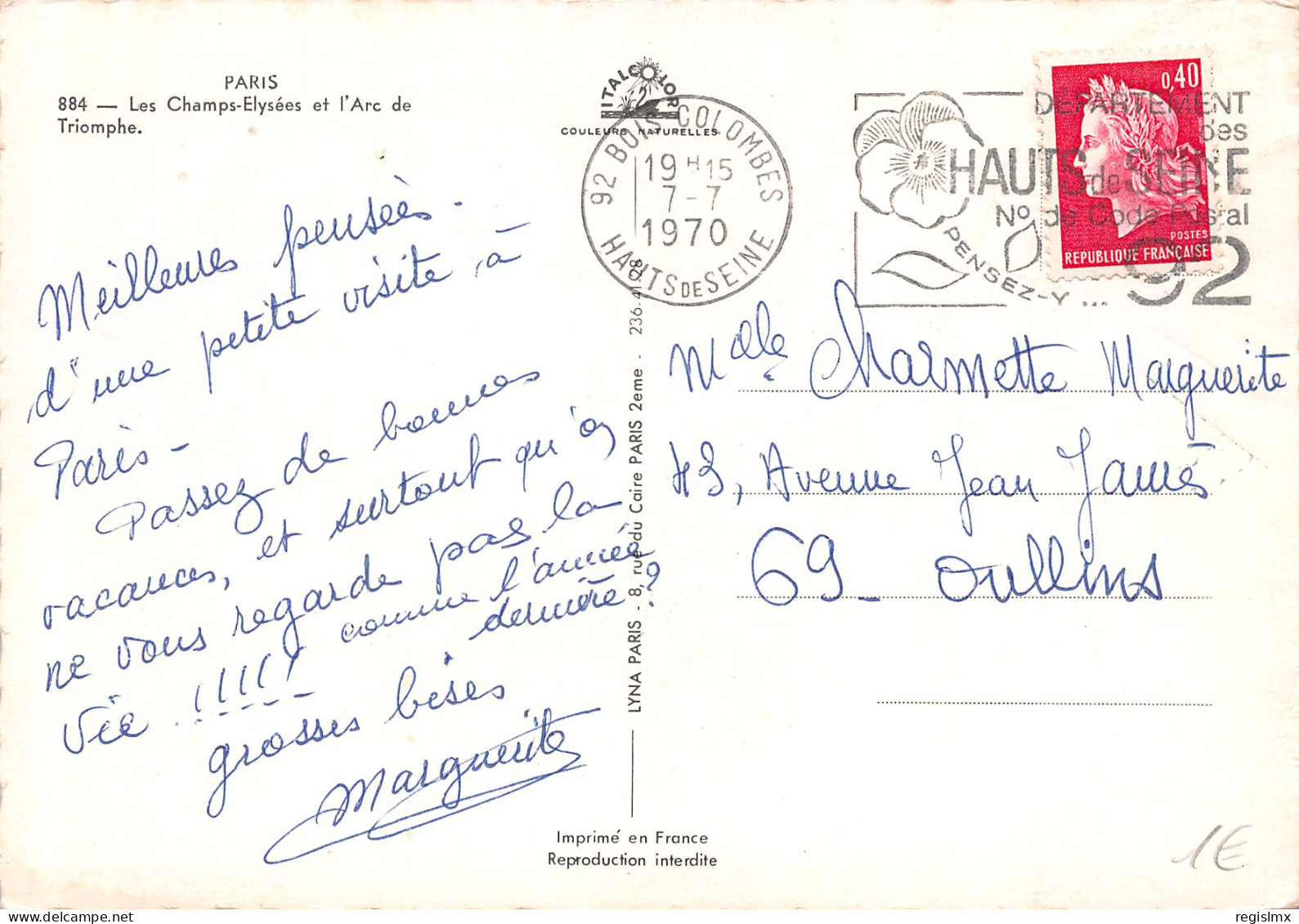 75-PARIS LES CHAMPS ELYSEES ET L ARC DE TRIOMPHE-N°T2656-B/0341 - Champs-Elysées