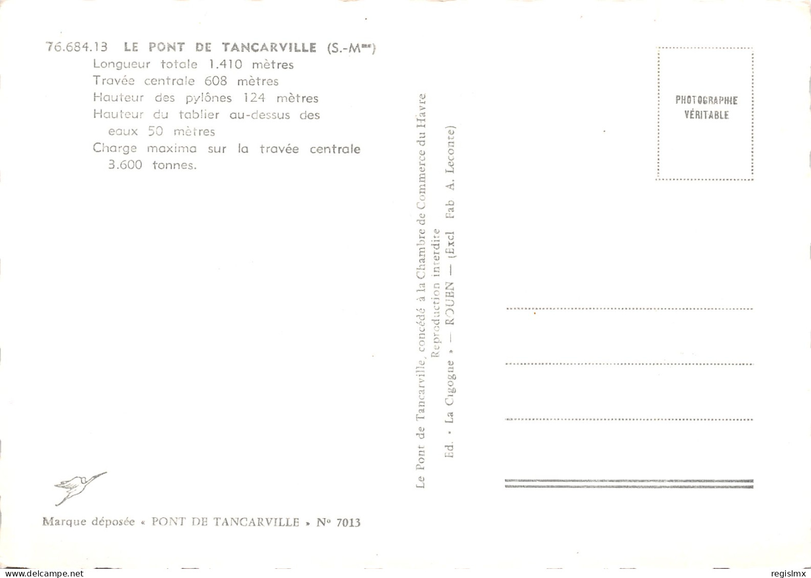 76-TANCARVILLE LE PONT-N°T2656-B/0065 - Tancarville