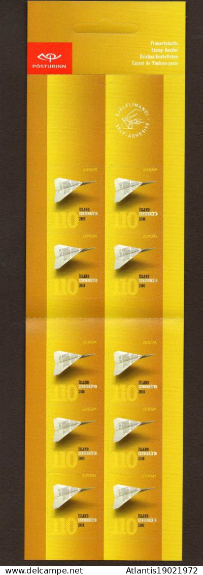 1 MARKENHEFTCHEN ISLAND 2008 SENDIBREFID PAPIERFLUGZEUG POSTFRISCH - Postzegelboekjes