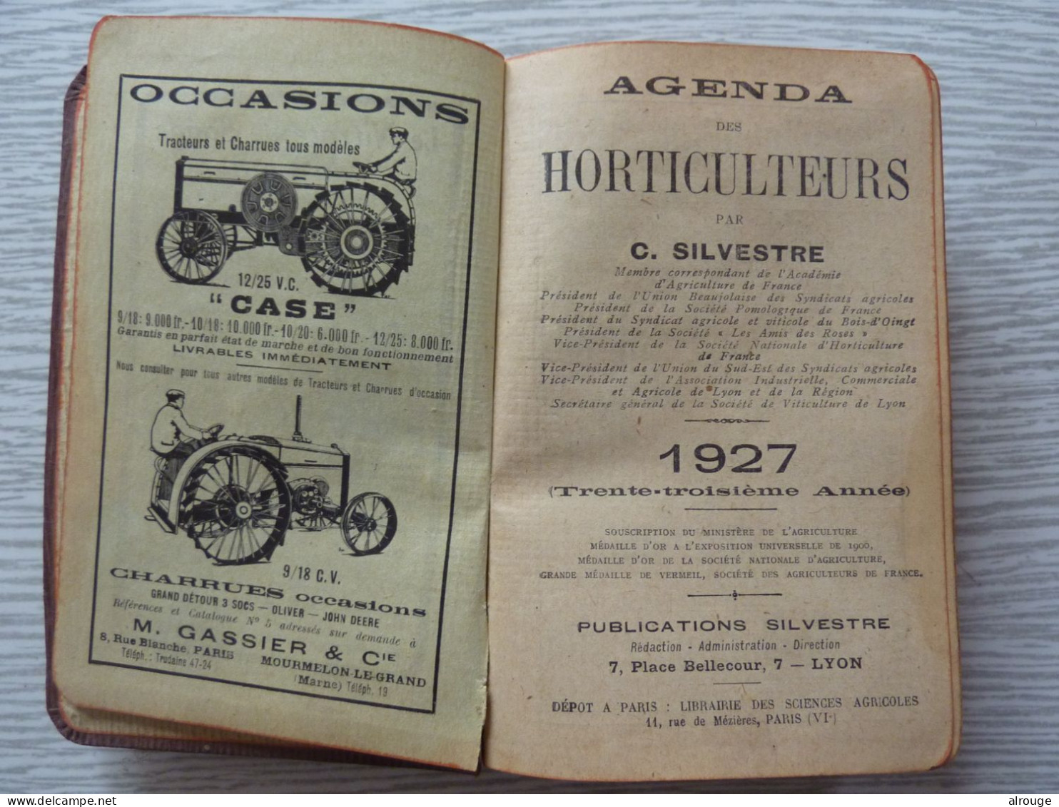 Agenda Des Horticulteurs Par A. Silvestre, 1927 - 1901-1940