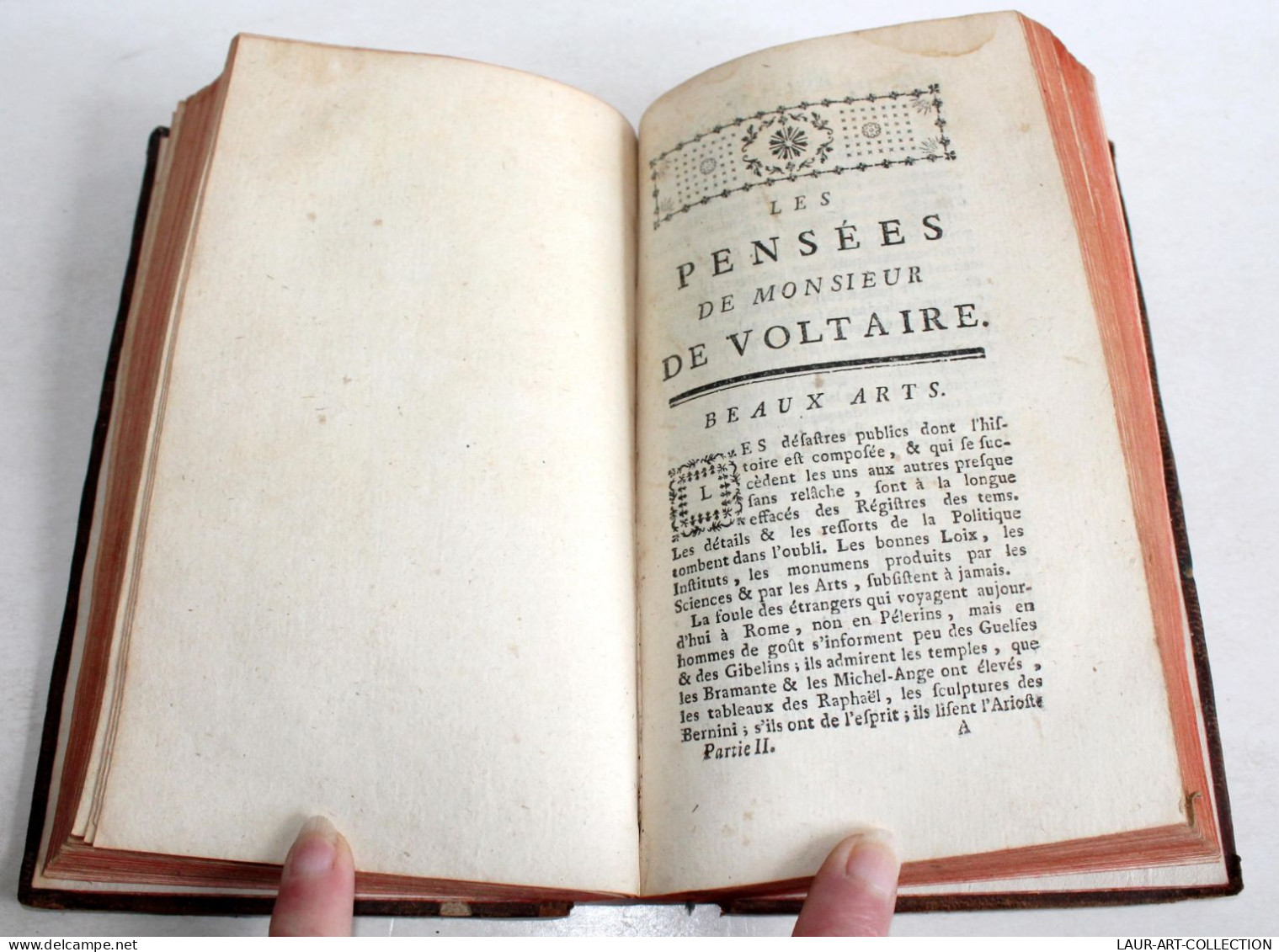 RARE! LES PENSEES DE MONSIEUR DE VOLTAIRE 1768 COMPLET PARTIE I + II EN 1 VOLUME / LIVRE ANCIEN XVIIIe SIECLE (1303.35) - 1701-1800