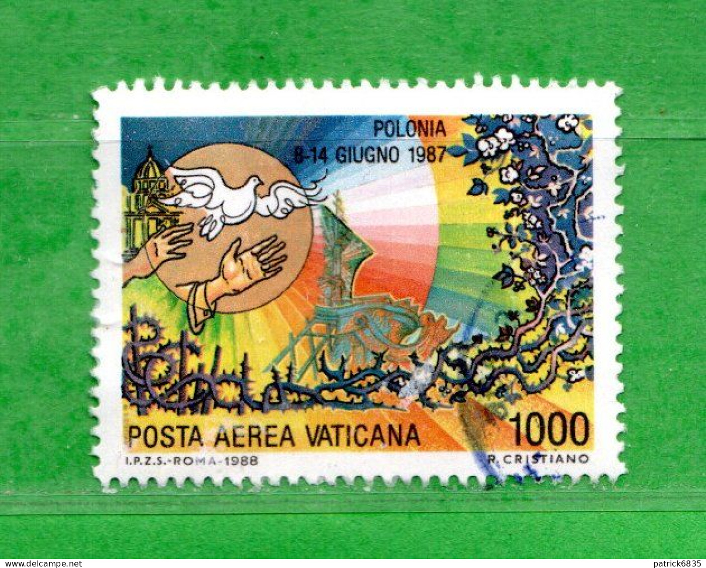 Vaticano ° - 1988 - I VIAGGI Di GIOVANNI PAOLO II Nel 1987.  Posta Aerea.   Unif. A85.  Usato - Luftpost