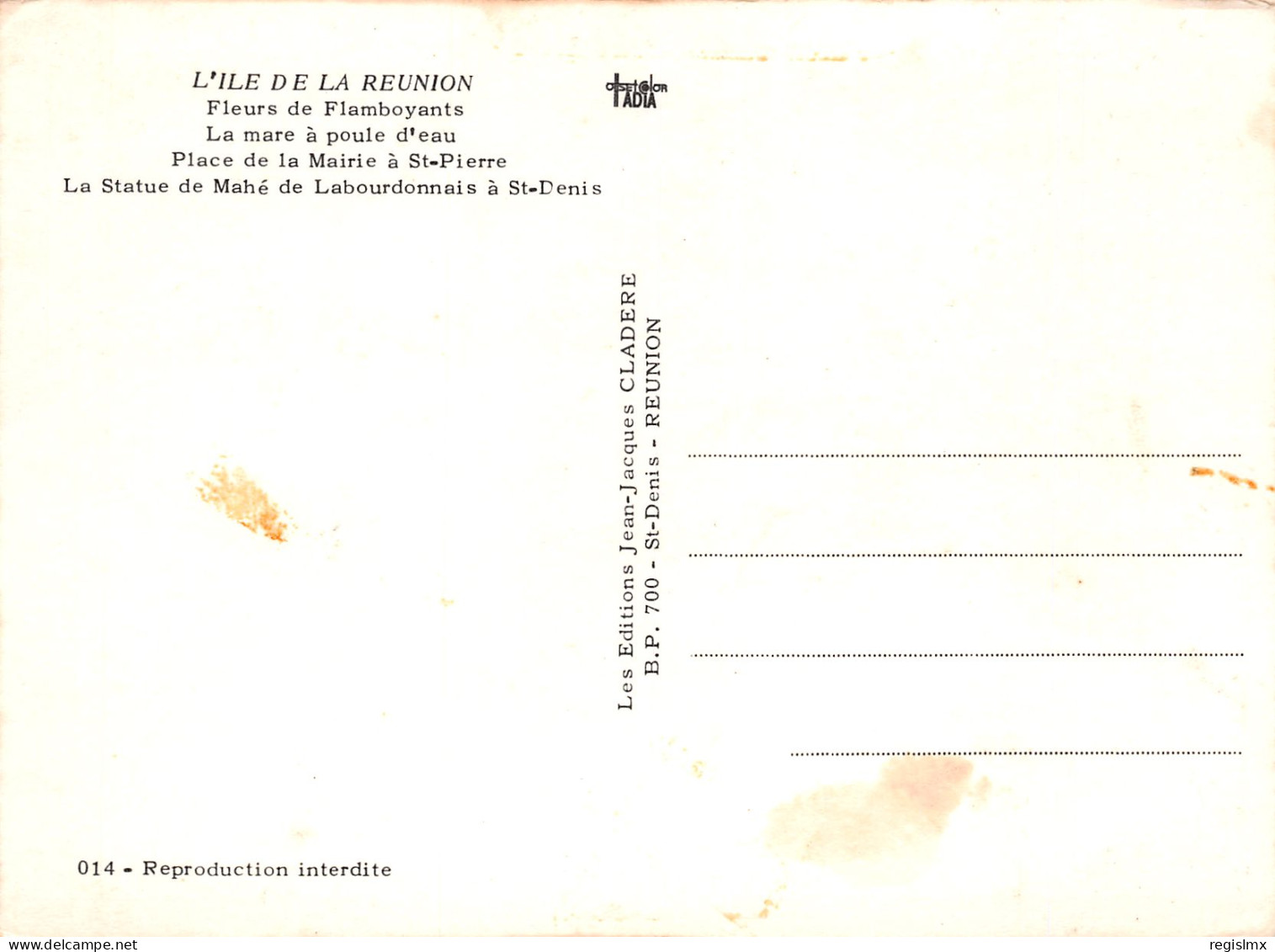 974-ILE DE LA REUNION -N°T2661-B/0215 - Autres & Non Classés