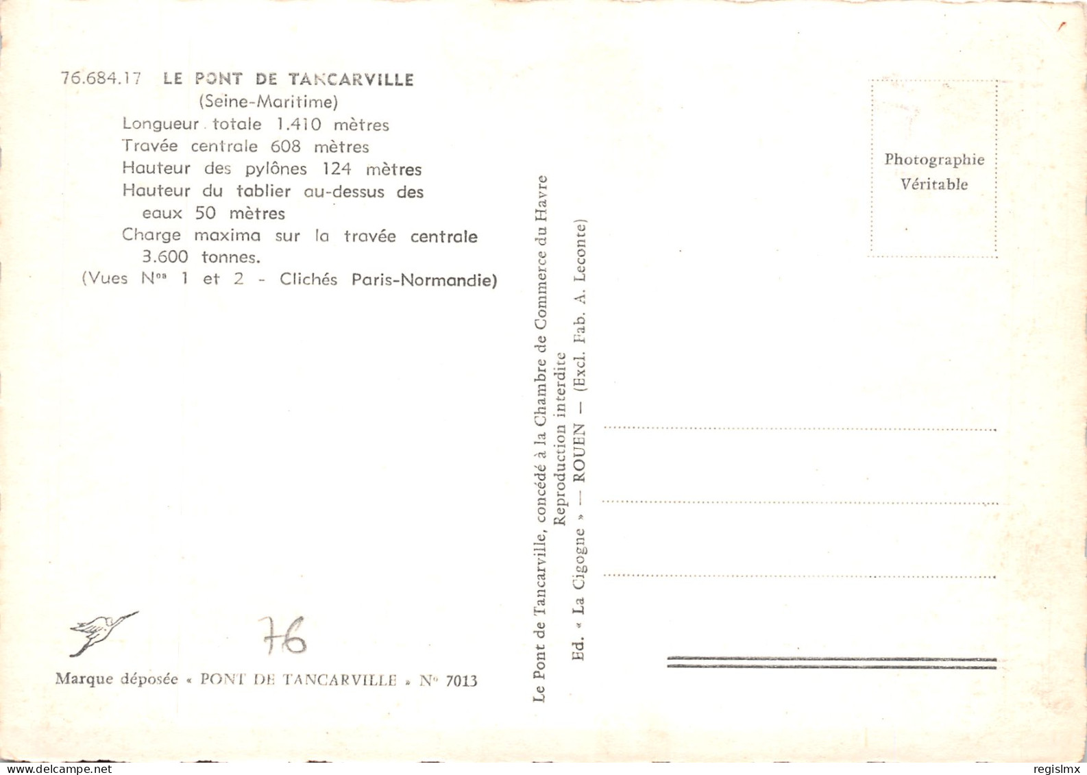 76-PONT DE TANCARVILLE-N°T2661-B/0199 - Other & Unclassified