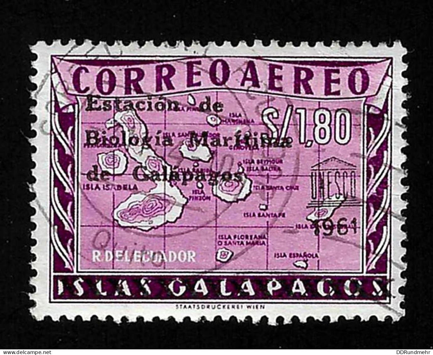 1957 Map Michel EC-GA 5 Stamp Number EC-GA LC2 Yvert Et Tellier EC PA310 Stanley Gibbons EC-GA 5 Used - Ecuador
