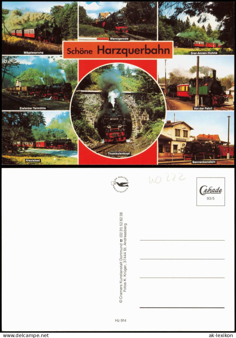 Schöne Harzquerbahn (Mehrbildkarte Harz-Ansichten Eisenbahn) 1993 - Trains