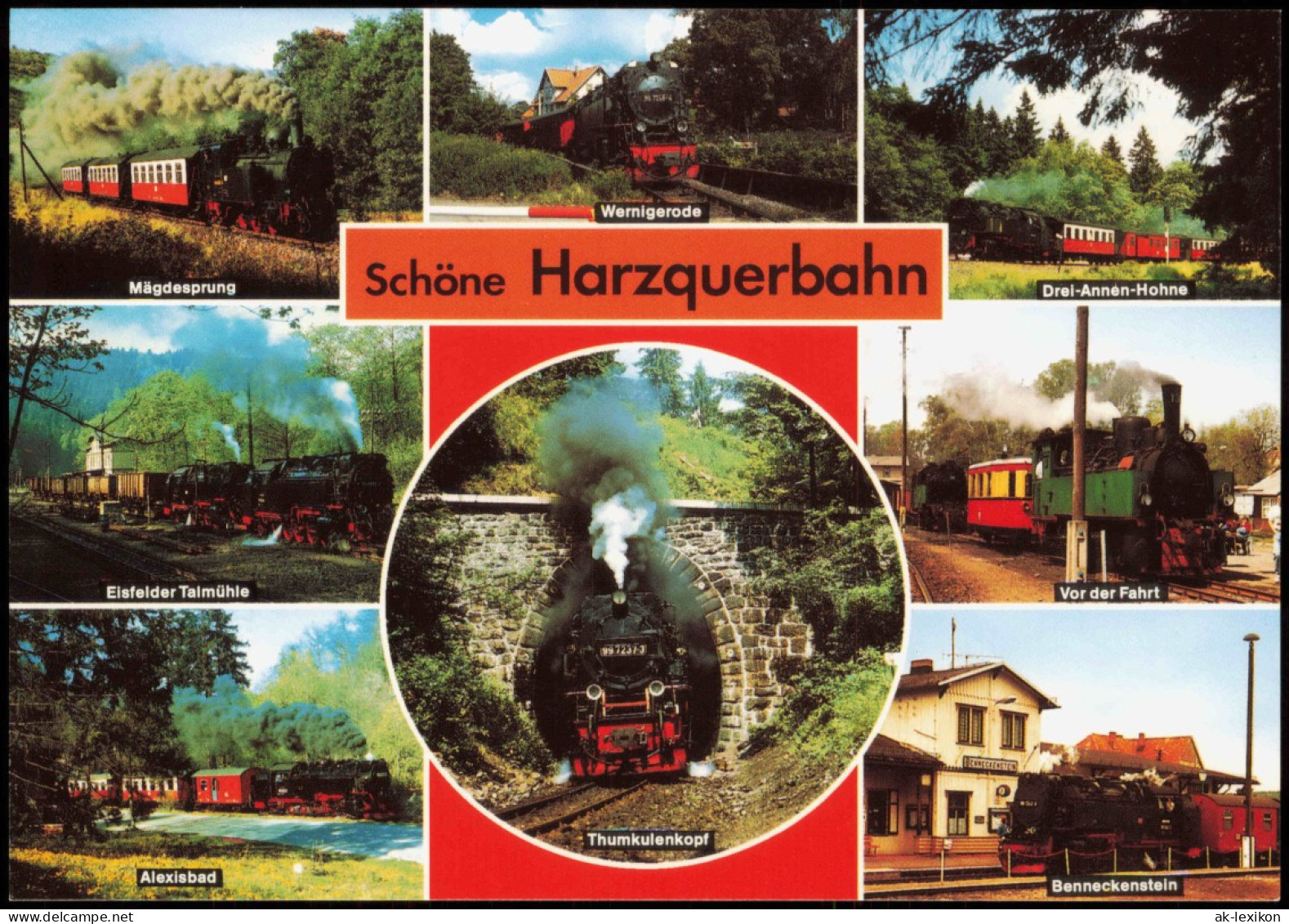 Schöne Harzquerbahn (Mehrbildkarte Harz-Ansichten Eisenbahn) 1993 - Trains
