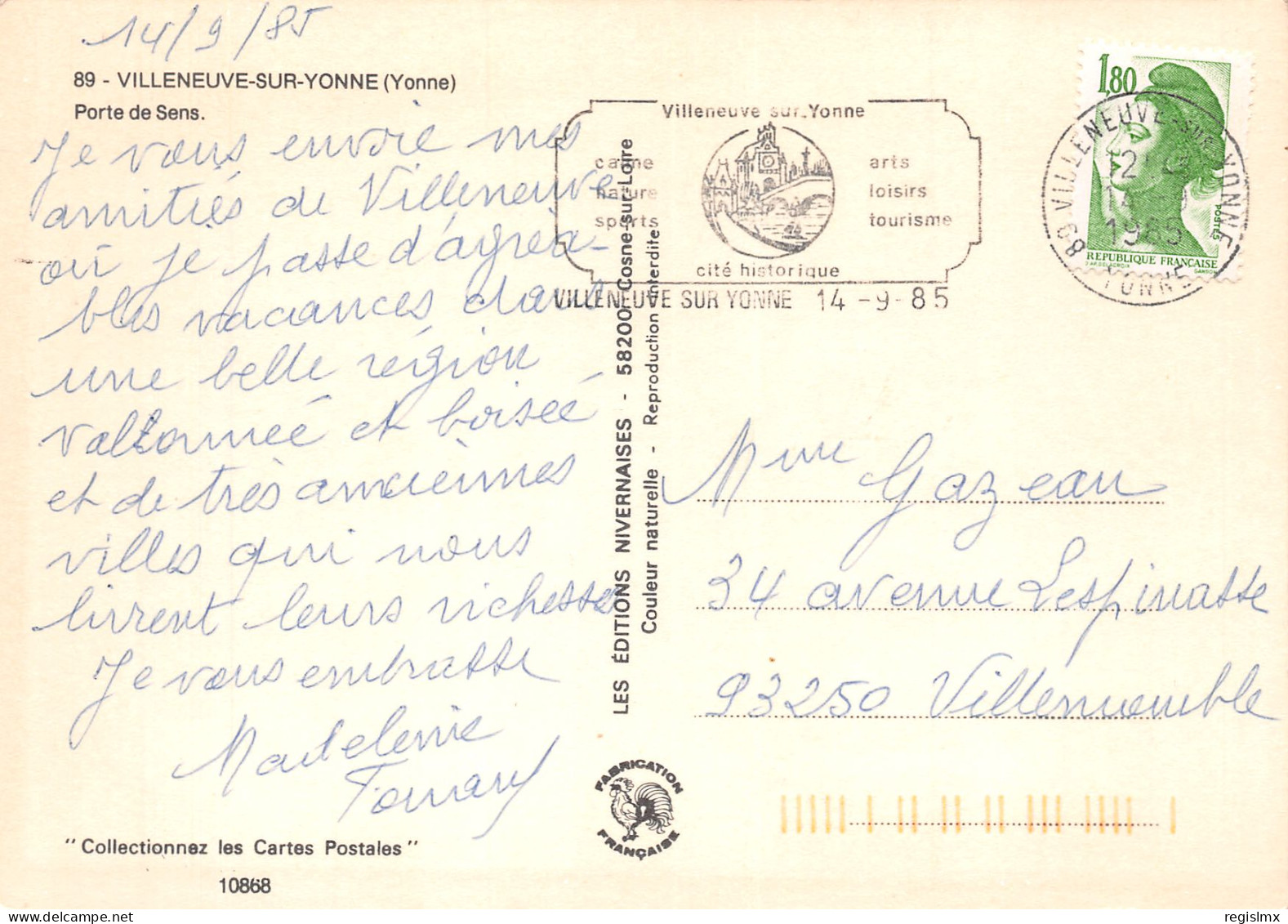 89-VILLENEUVE SUR YONNE-N°T2661-D/0243 - Villeneuve-sur-Yonne