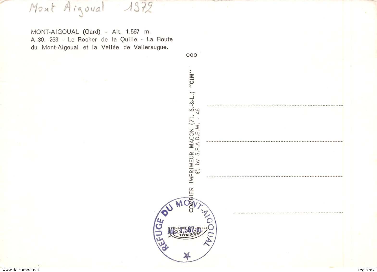 30-MONT AIGOUAL-N°T2661-C/0291 - Other & Unclassified