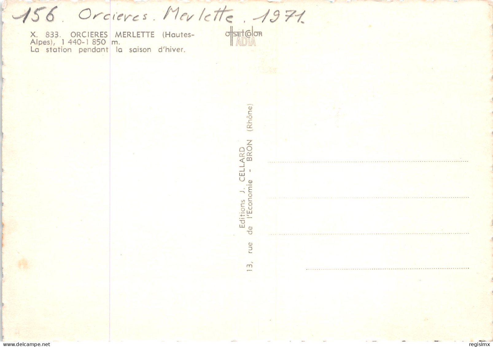 05-ORCIERES MERLETTE-N°T2661-C/0145 - Orcieres