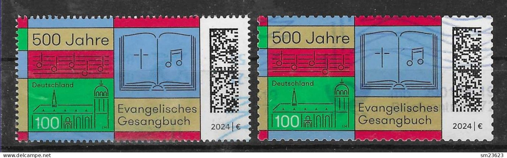 BRD 2024 , 500 Jahre Evangelisches Gesangbuch - Nassklebend + Selbstklebend - Gestempelt / Fine Used / (o) - Used Stamps