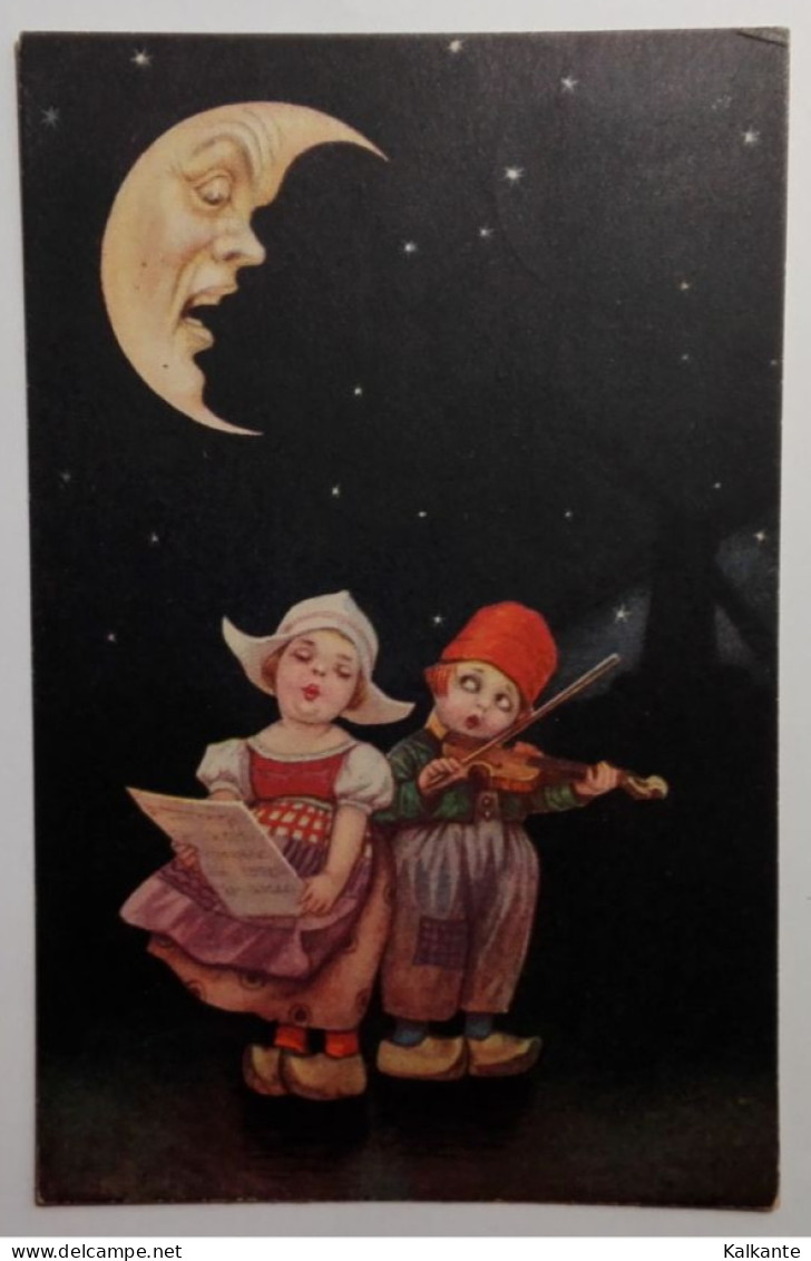 CARTOLINA ILLUSTRATA - 1939 - SERENATA SOTTO LA LUNA - 1900-1949