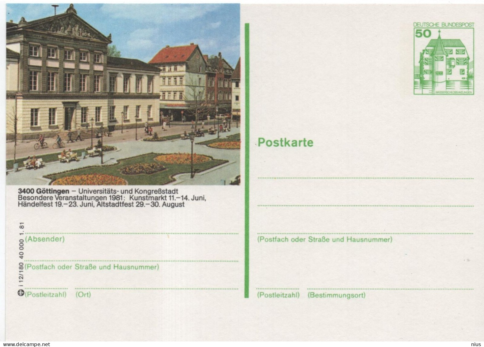 Germany Deutschland 1981 Gottingen - Postcards - Mint