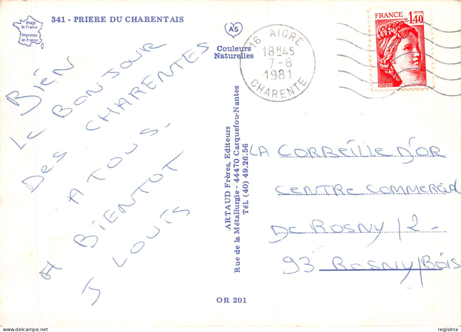 16-CHARENTE FOLKLORE PRIERE DU CHARENTAIS-N°T2663-B/0153 - Other & Unclassified