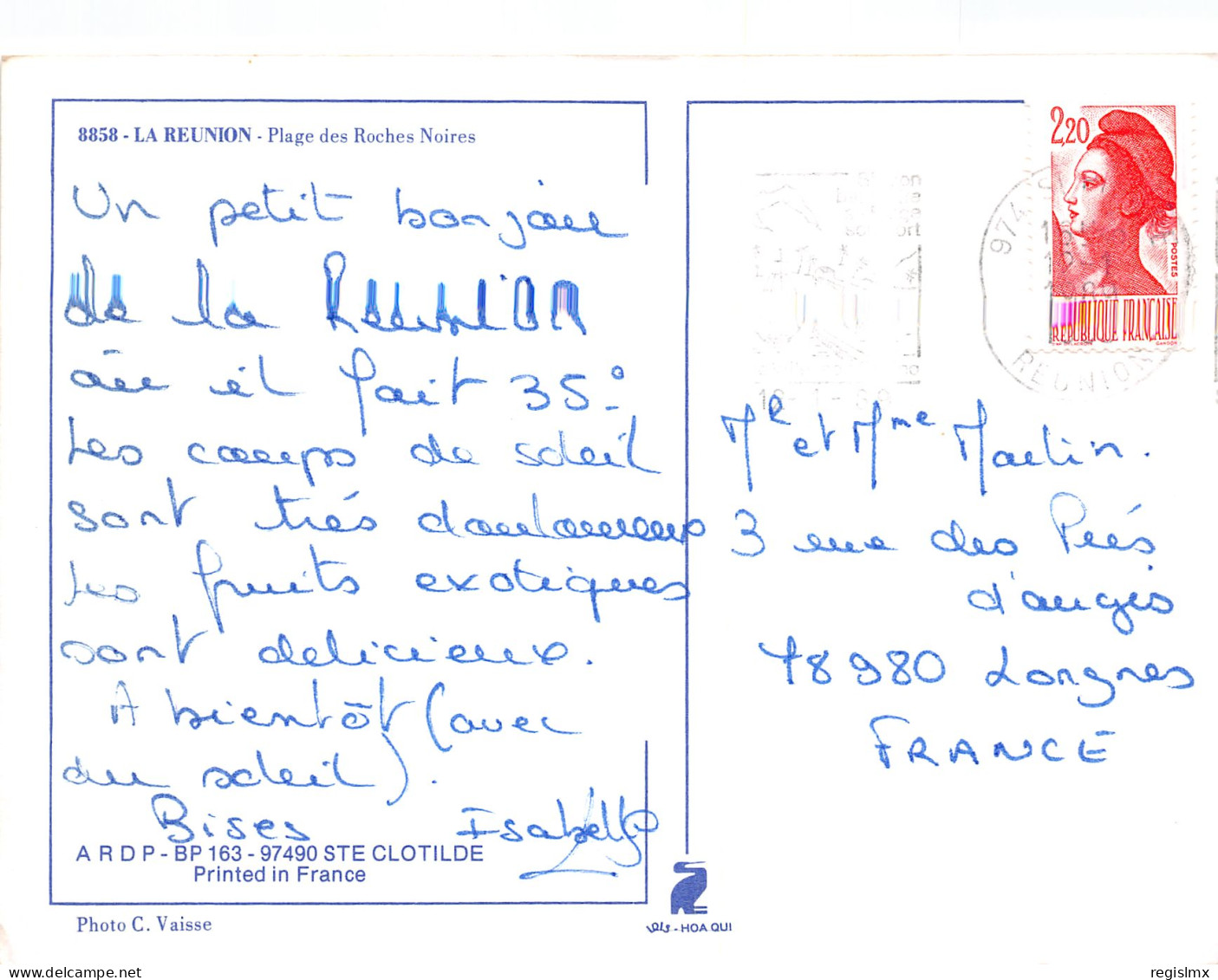 974-LA REUNION PLAGE DES ROCHES NOIRES-N°T2665-A/0083 - Other & Unclassified