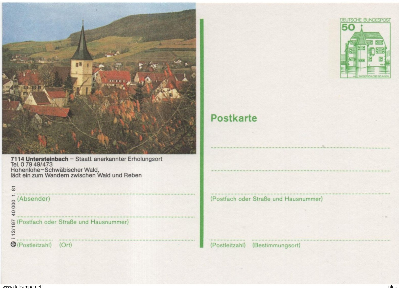 Germany Deutschland 1981 Untersteinbach - Cartes Postales - Neuves