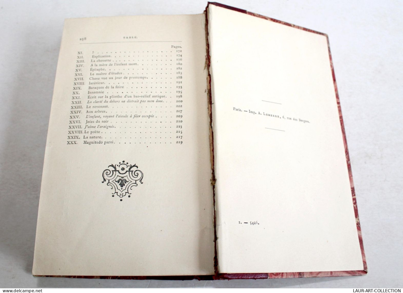 LES CONTEMPLATIONS de VICTOR HUGO 1856 LEMERRE LIVRE 1: AURORE, 2: AME FLEUR + 3 / LIVRE ANCIEN XIXe SIECLE (1303.42)