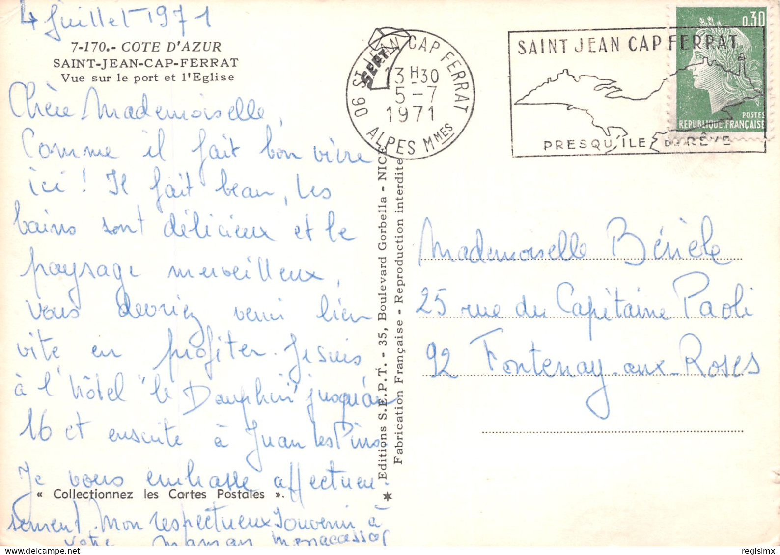 06-SAINT JEAN CAP FERRAT-N°T2665-B/0191 - Saint-Jean-Cap-Ferrat