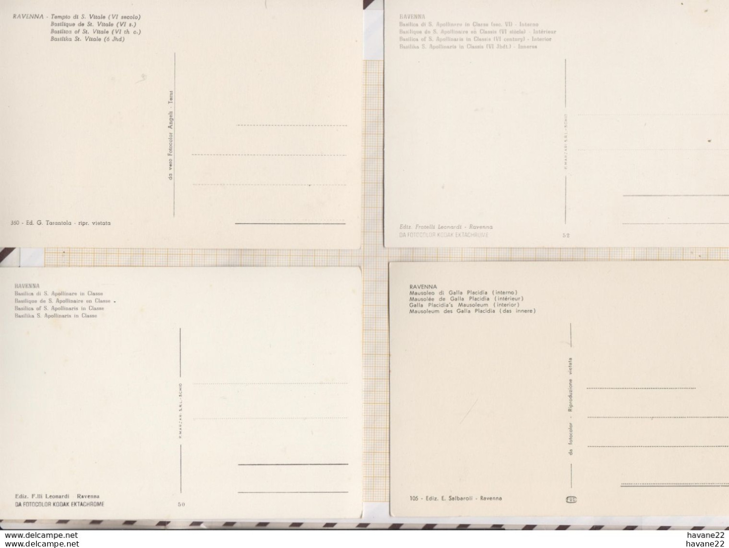 8AK4272 Lot De 8 Cartes RAVENNA  2 SCANS - Ravenna