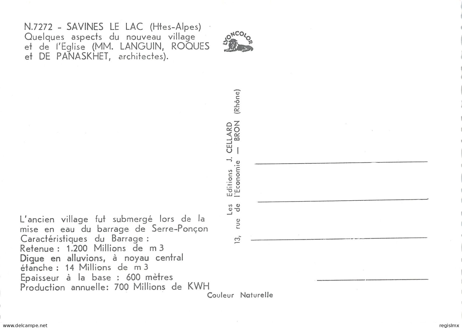 05-SAVINES LE LAC-N°T2666-D/0147 - Other & Unclassified