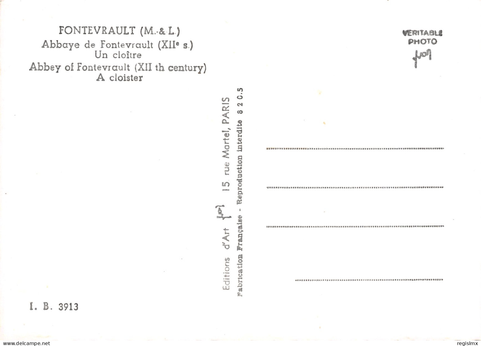 49-FONTEVRAULT-N°T2666-C/0083 - Other & Unclassified