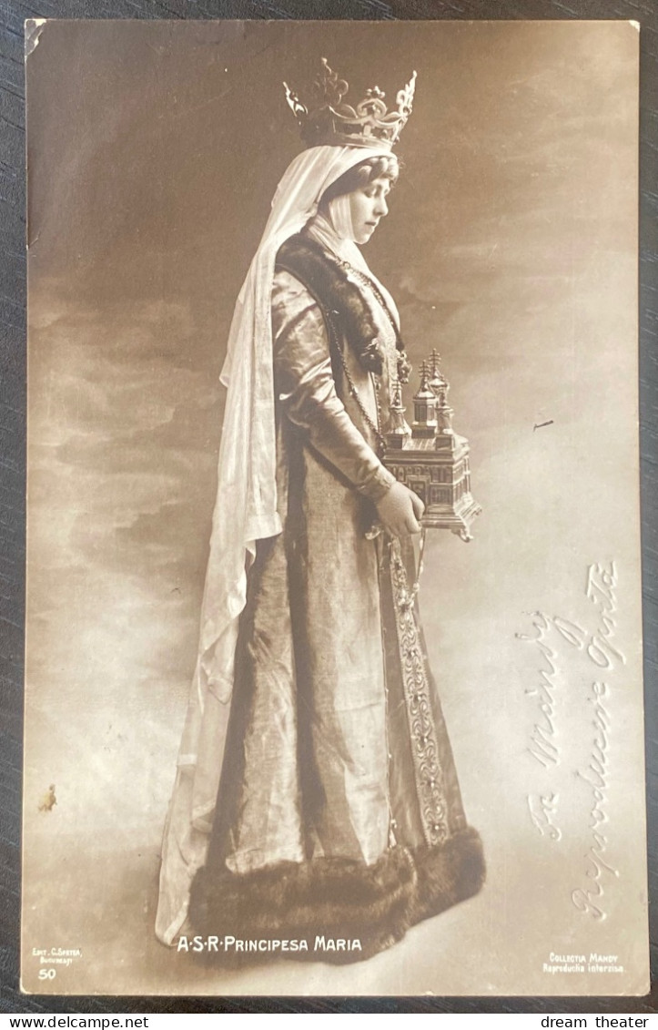 România Regalitate Royalty Rare Regina Maria Queen Marie Postcard Church Crown  Mandy Embossed - Roumanie