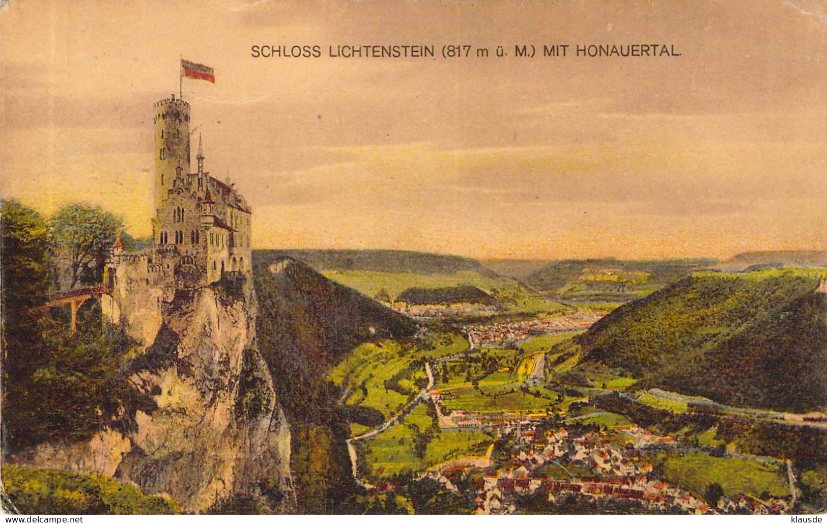Schloss Lichtenstein Mit Honauertal Gel.1927 - Reutlingen