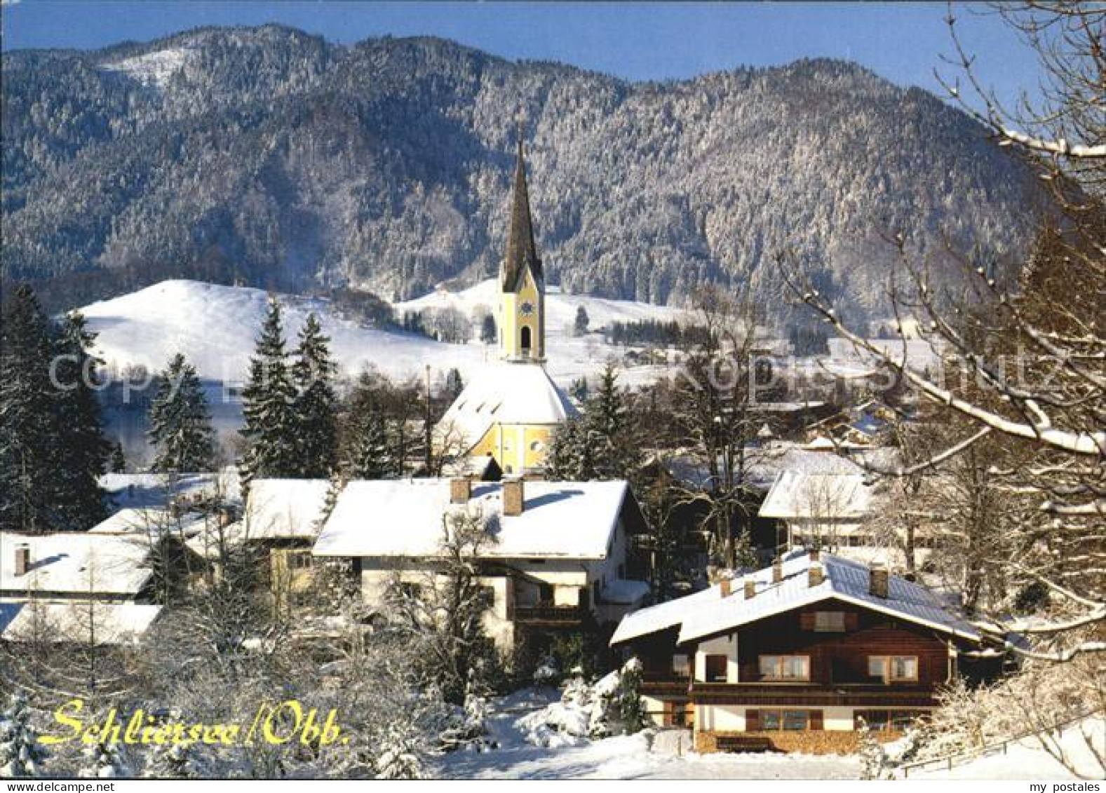 72529316 Schliersee Ortsansicht Mit Kirche Winterpanorama Schliersee - Schliersee
