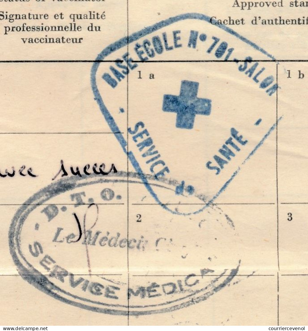 FRANCE - Carnet De Vaccination (Variole) 1959/1962 - Cachet De La Base Ecole 701 De Salon De Provence - Sonstige & Ohne Zuordnung