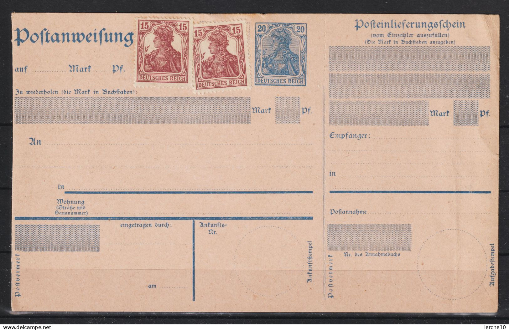 Postanweisung, Posteinlieferungsschein  (0735) - Gebruikt