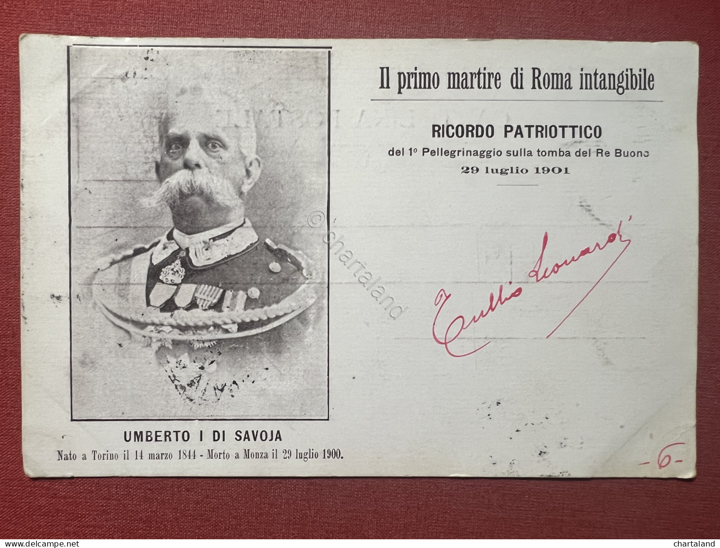 Cartolina Commemorativa - Umberto I Di Savoia - Ricordo Patriottico - 1901 - Unclassified