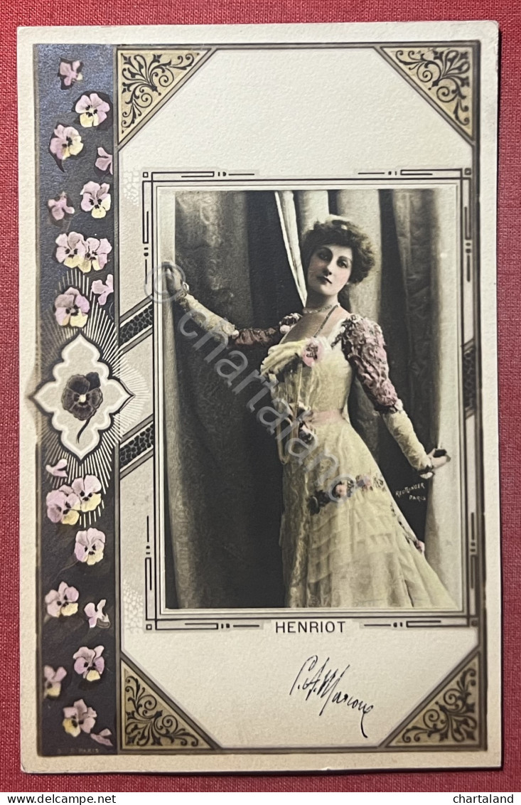 Cartolina Opera Teatro - Attrice Henriette Henriot - 1900 Ca. - Autres & Non Classés