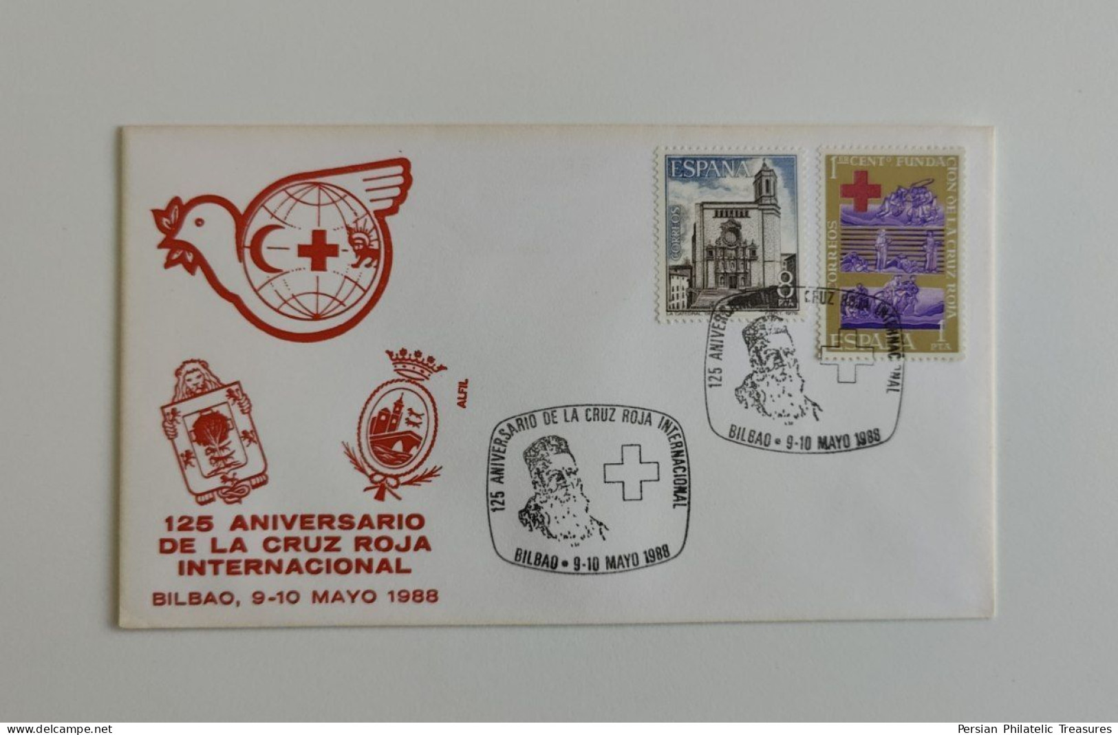 Red Cross, Persia Red Lion And Sun (Iran) , Red Crescent, Spain, 1988, FDC - Autres & Non Classés