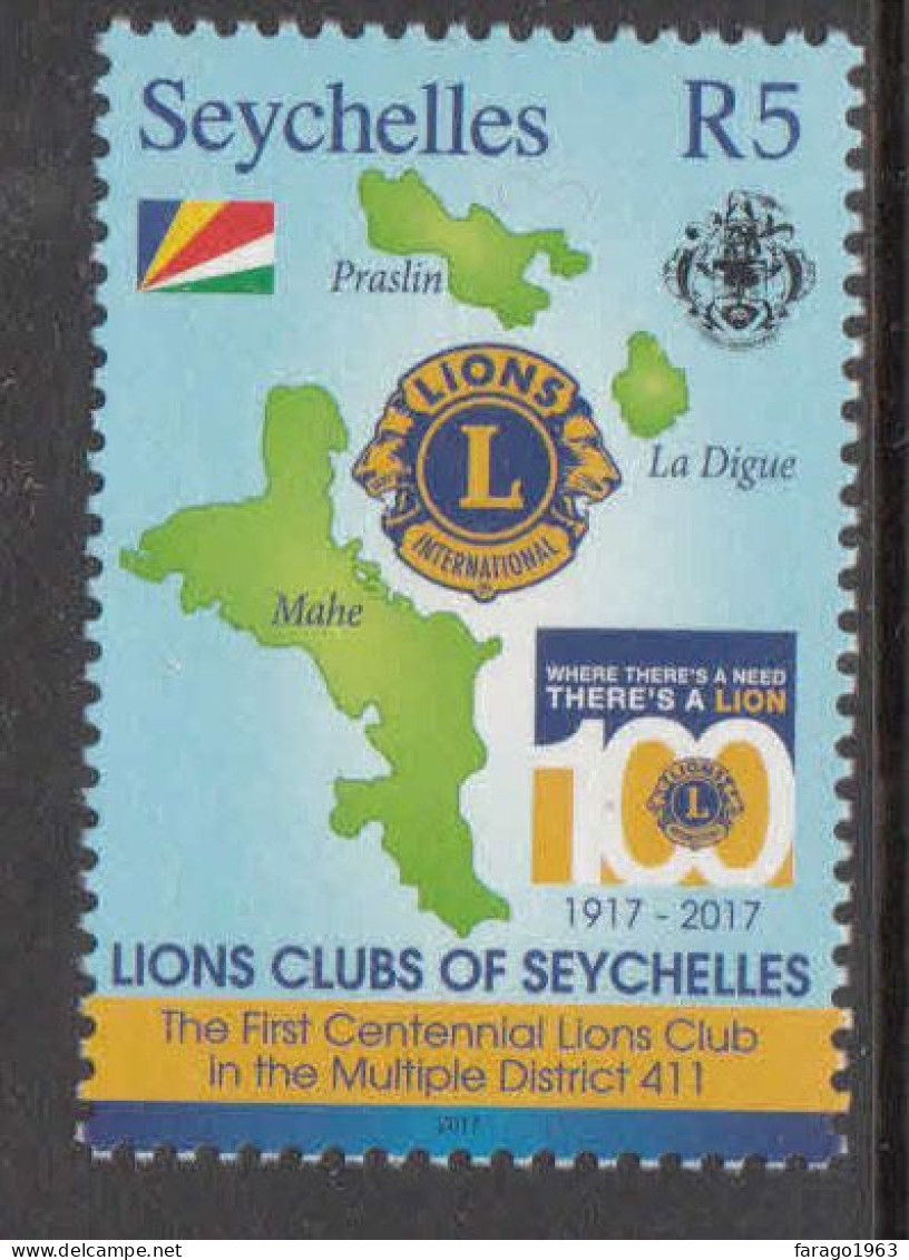 2017 Seychelles Lions Club Maps Flags Complete Set Of 1 MNH - Seychelles (1976-...)