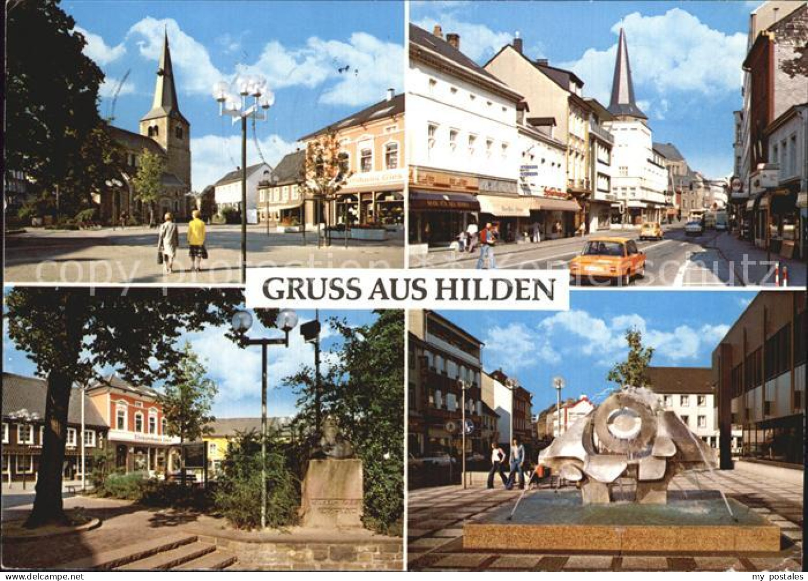 72528476 Hilden Mettmann Teilansichten Strassenpartie Kirche Brunnen Hilden - Sonstige & Ohne Zuordnung