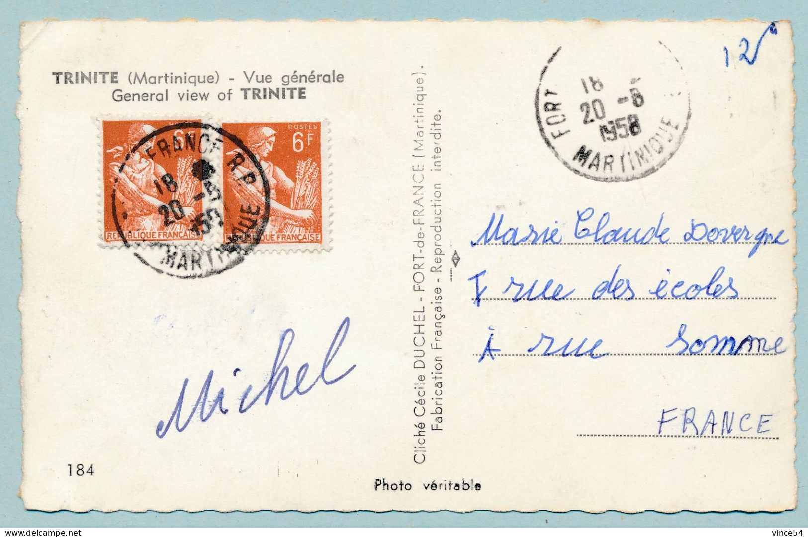 TRINITE - Vue Générale - Circulé 1958 - La Trinite