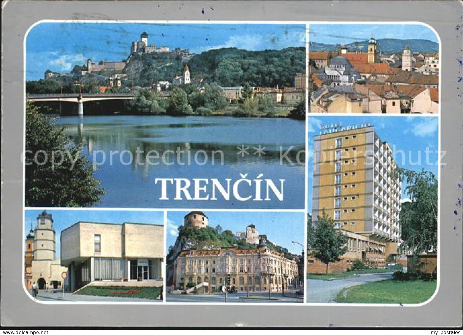 72528367 Trencin Trentschinteplitz Teilansichten Blick Ueber Die Waag Burg Hotel - Slovaquie