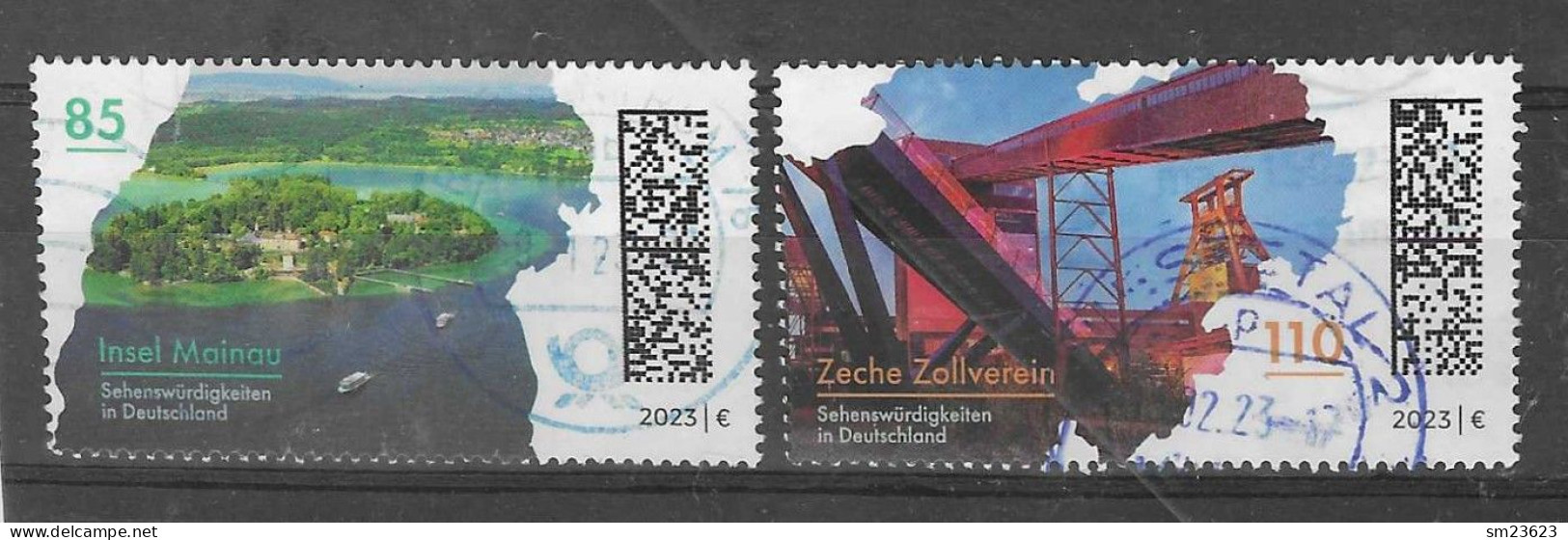 BRD 2023  Mi.Nr. 3738 / 39, Insel Mainau / Zeche Zollverein - Gestempelt / Fine Used / (o) - Oblitérés
