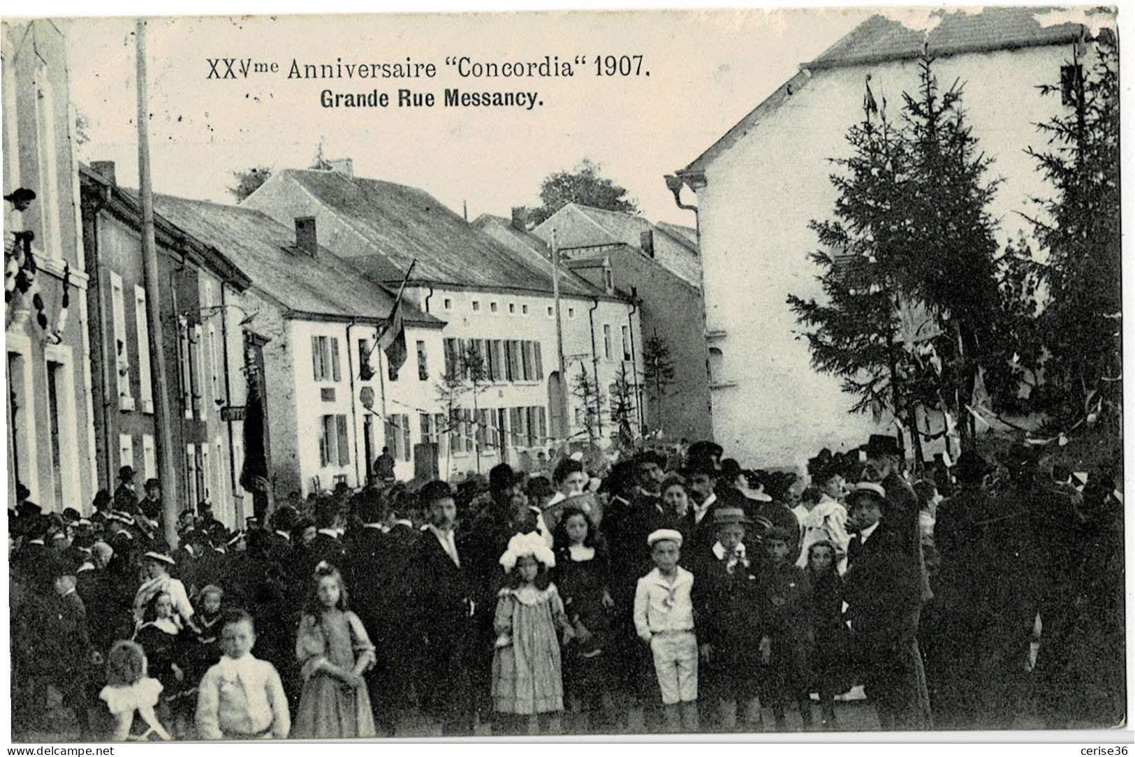 XXVème Anniversaire " Concordia " 1907 Grande Rue Messancy Circulée En 1914 - Messancy