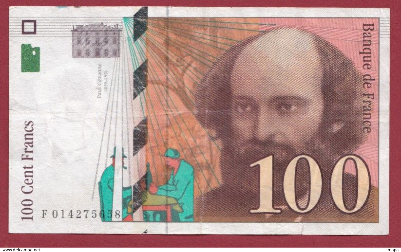 100 Francs "Cézanne"----1997---Alph F.014---Numéro 275568---dans L 'état (7) - 100 F 1997-1998 ''Cézanne''