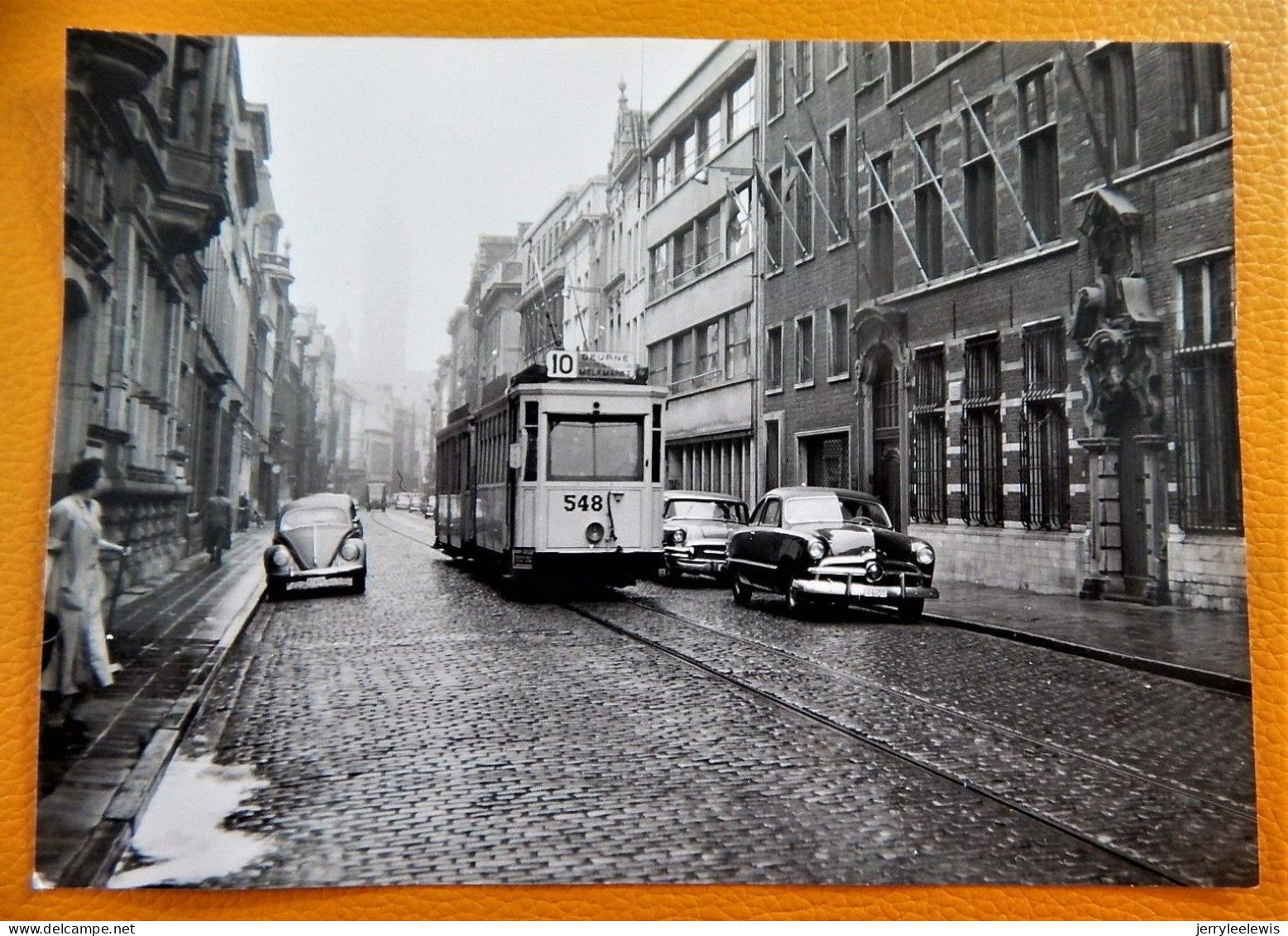 ANTWERPEN  -  Lange Nieuwstraat   - Tramway 1957 - Foto J. BAZIN   (15 X 10.5 CM) - Tramways