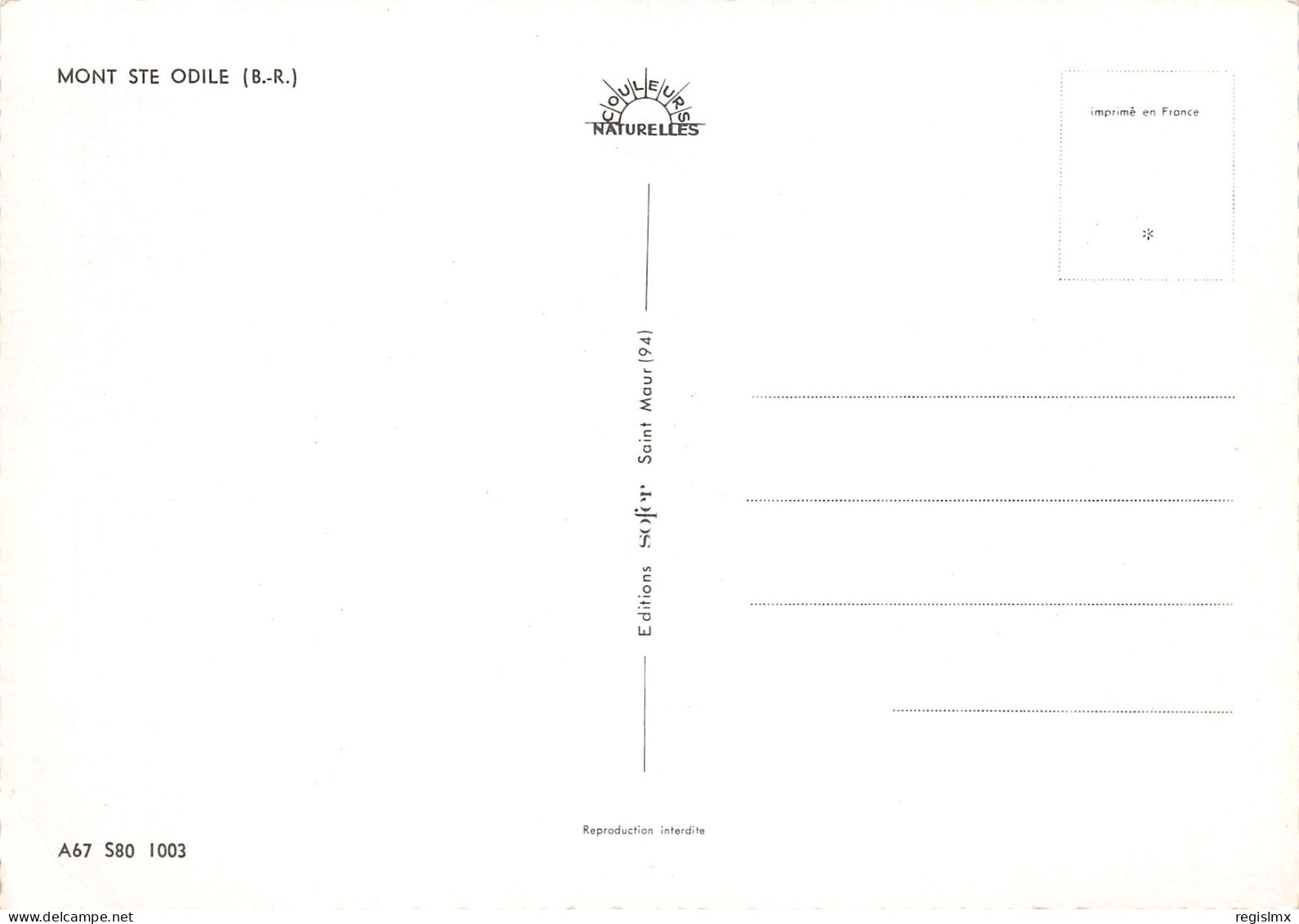 67-MONT SAINTE ODILE-N°T2670-A/0351 - Other & Unclassified