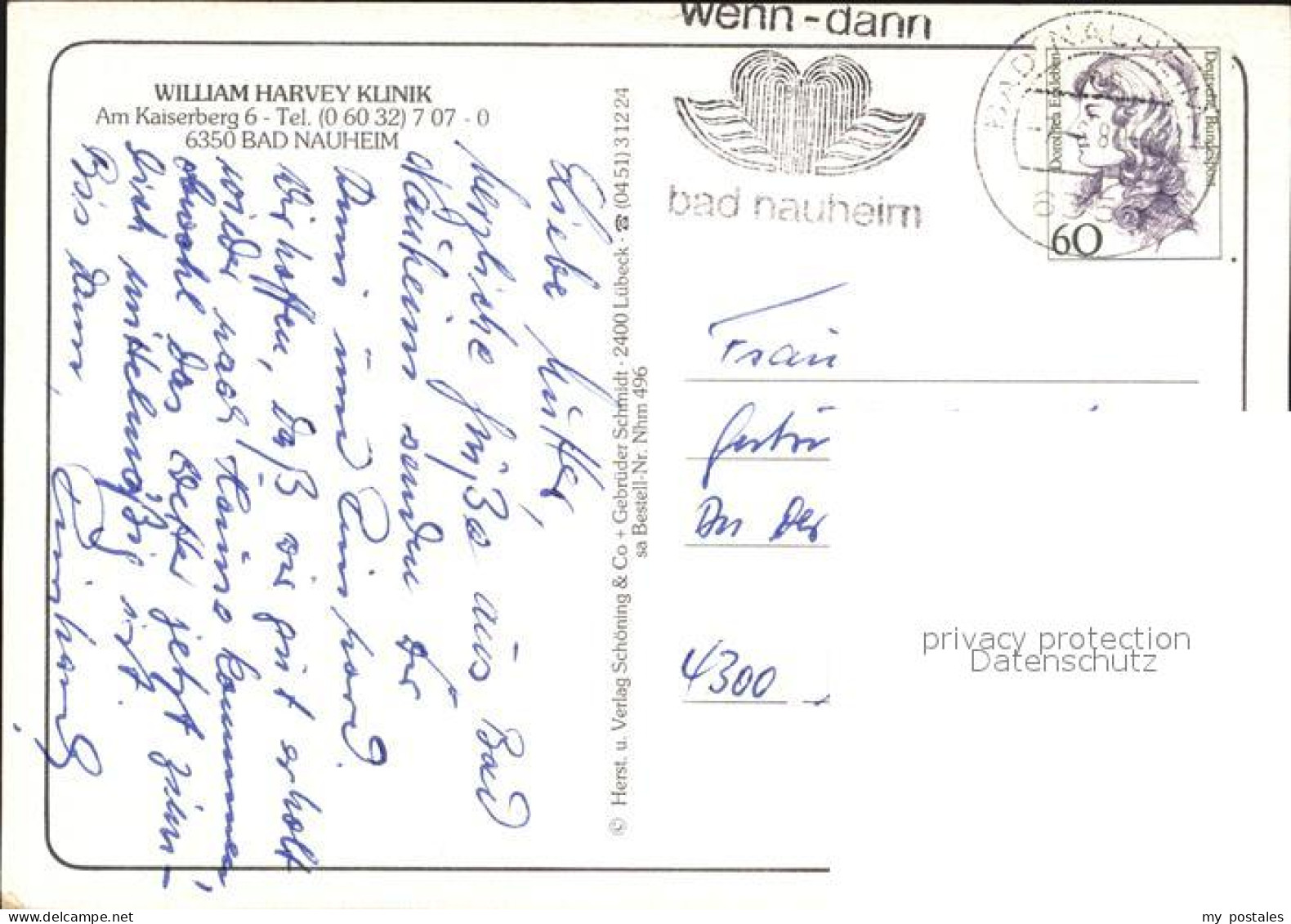 72528172 Bad Nauheim William Harvey Klinik Rezeption Gastraum Hallenbad Bad Nauh - Bad Nauheim