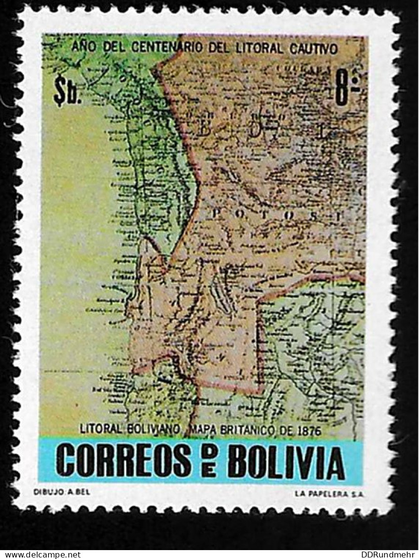 1979 Old Map Michel BO 950 Stamp Number BO 636 Yvert Et Tellier BO 590 Stanley Gibbons BO 1030 Xx MNH - Bolivia