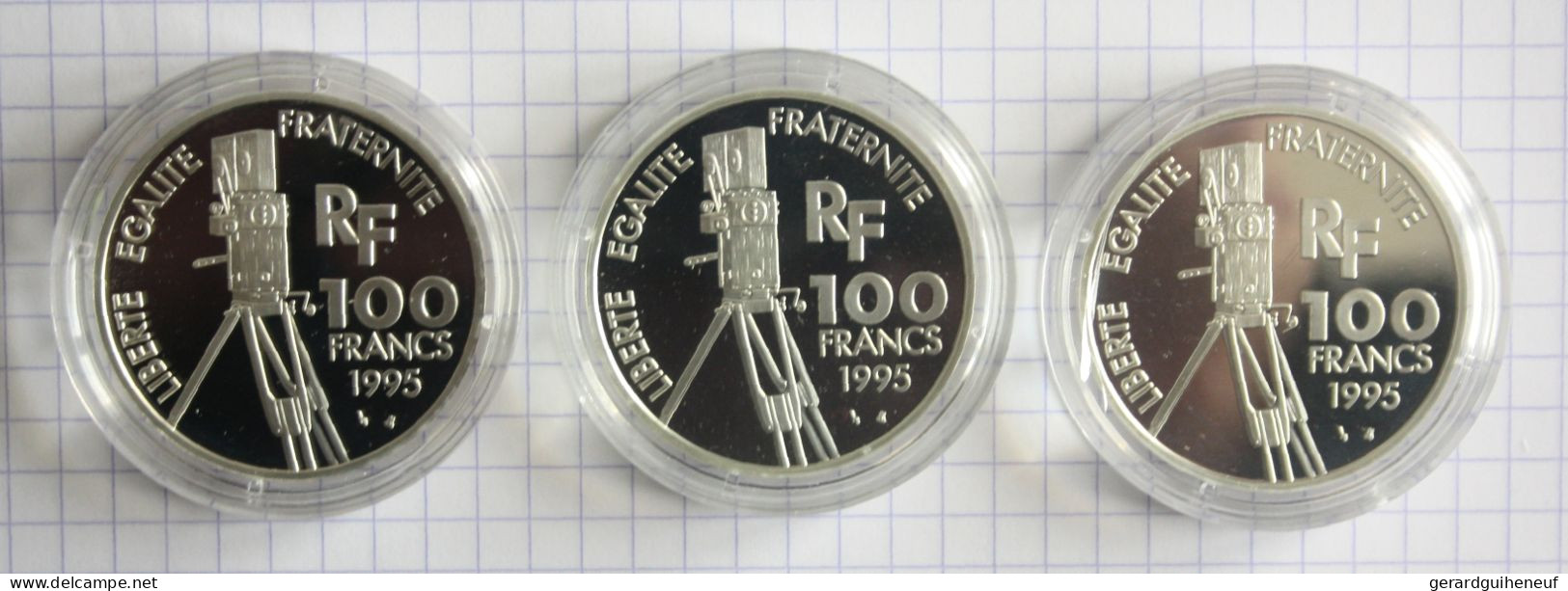 FRANCE : 3 Monnaies 100 Francs ARGENT En Qualité FDC - Cotation : 97 Euros - Lots & Kiloware - Coins